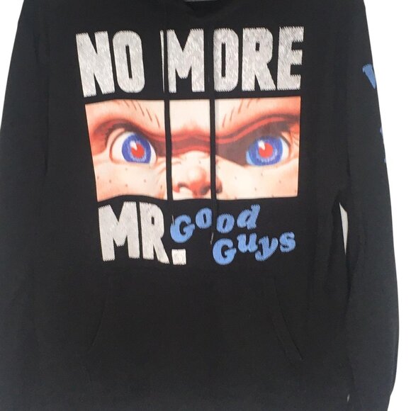 Chucky Hoodie Mens Large Horror Movie No More Mr. Good Guys Wanna Play Pullover - Picture 1 of 15
